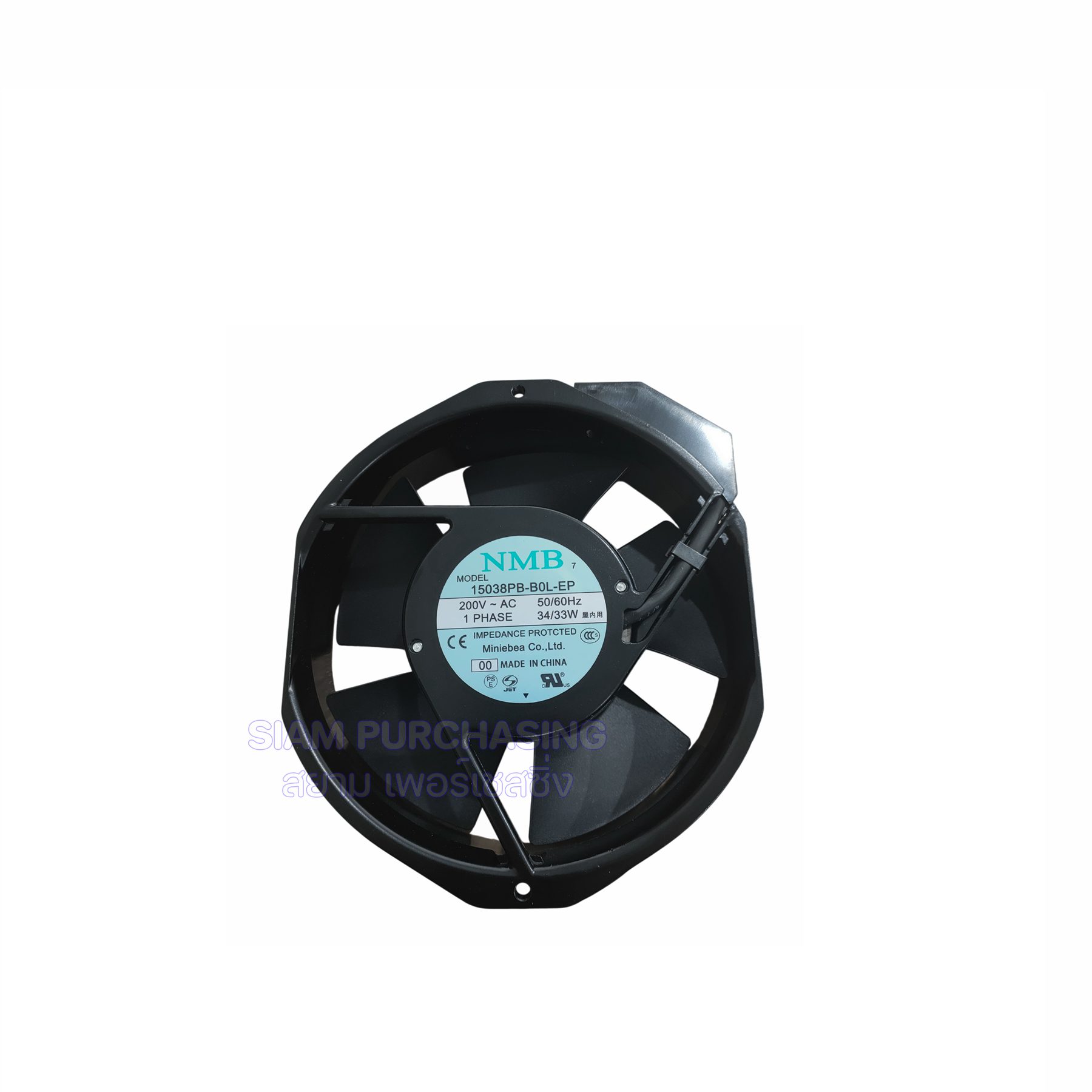 พัดลมระบายความร้อน NMB-MAT 15038PB-B0L-EP-00 AC 200V 50/60Hz 34/33W - Image 2