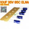 (จำนวน 5ชิ้น) 10UF 35V 85C ELNA SIZE:5X11MM. ขาห่าง TAPPING