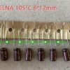 (จำนวน 10ชิ้น) 47UF 35V 105C ELNA TAPPING 6X12MM. สีน้ำตาล
