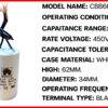 CAPACITOR คาปาซิเตอร์ CBB60 8UF 450V BANCAPACITOR SIZE 34X62MM. แบบสาย - Image 5